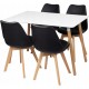 Stół Milano 100x65 white+4xkrzesło Montivaro Czarne