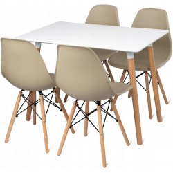 Stół Milano 100x65+4xkrzesło Milano Beżowe