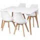 Stół Milano 120x80 white+4xkrzesło Montivaro Białe