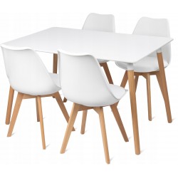 Stół Milano 120x80 white+4xkrzesło Montivaro Białe
