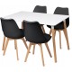 Stół Milano 120x80 white+4xkrzesło Montivaro Czarne
