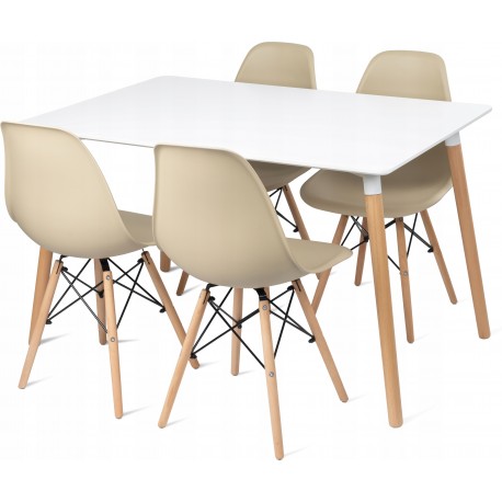 Stół Milano 120x80+4xkrzesło Milano Beżowe