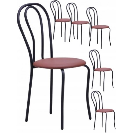 ZESTAW 6 x Krzesła Kuchenne Tulipan BLACK II