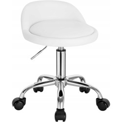 Taboret fryzjerski SIMBA Biały