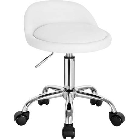 Taboret fryzjerski SIMBA Biały